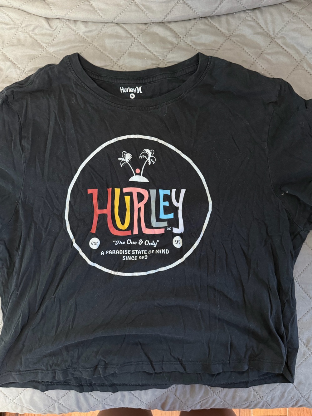Hurley Black Tee with White Logo